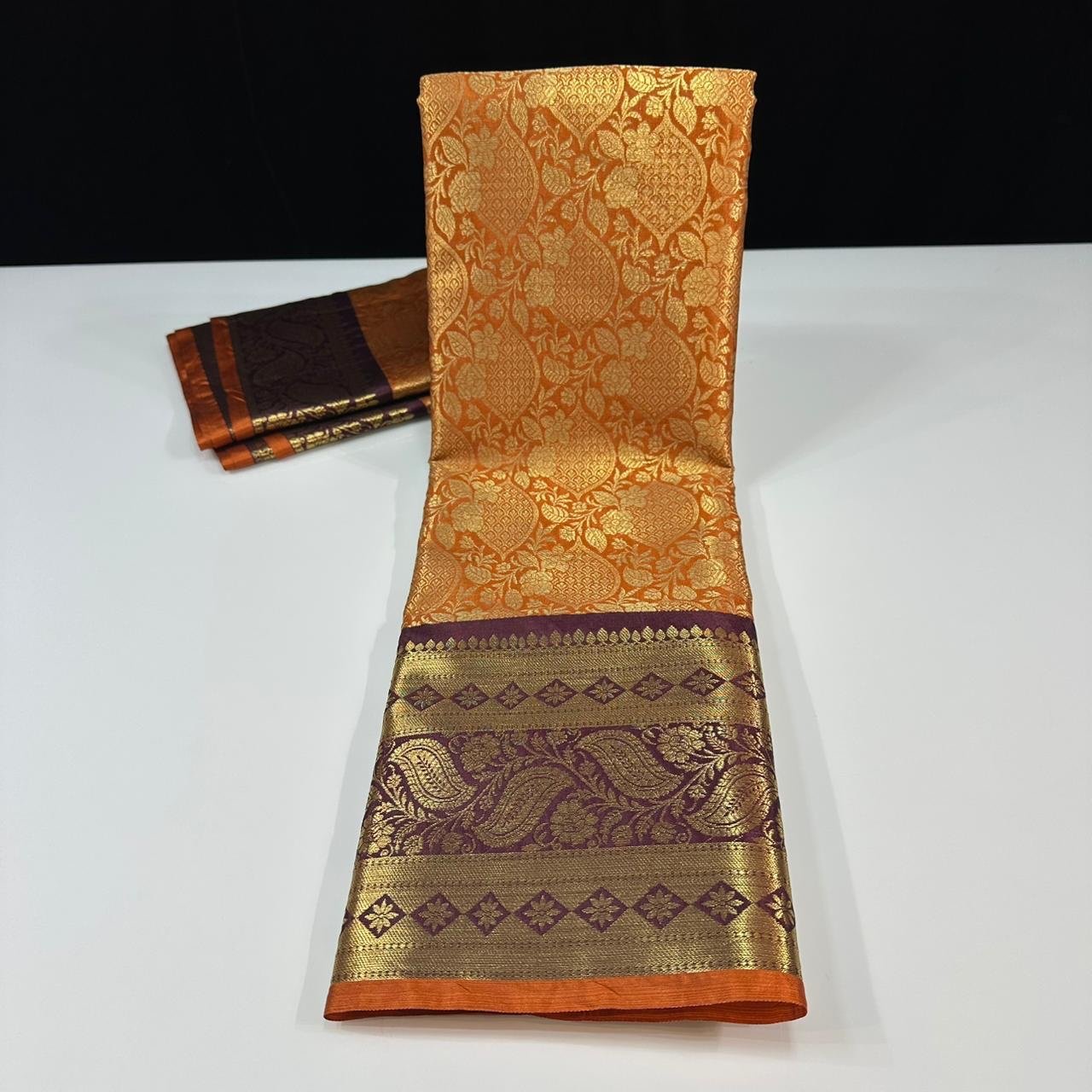 Soft semi kanchi brocade sarees - Image 3