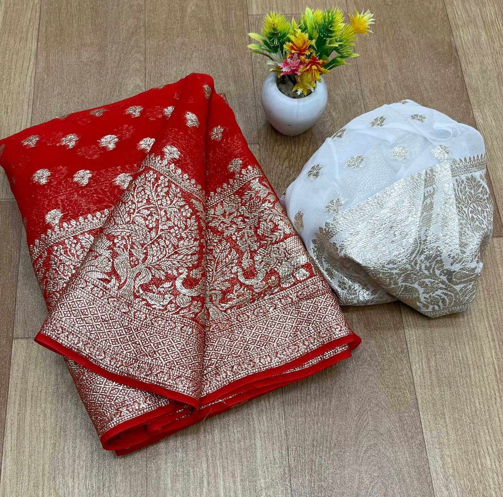 Viscose georgette sarees - Image 4