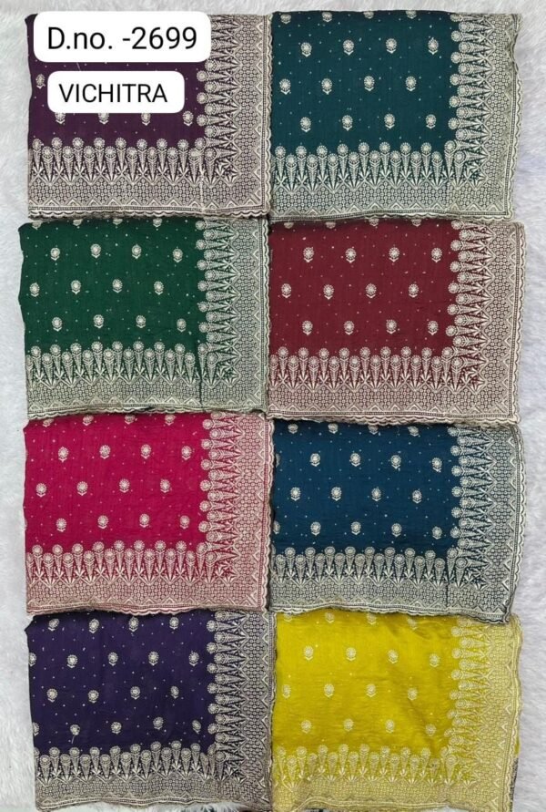 Vichitra silk sarees - Image 4