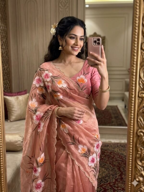 Handwork chiffon sarees - Image 5