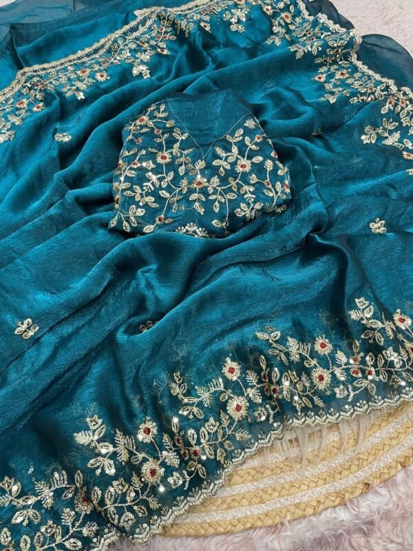 Dual tone fandy chiffon sarees - Image 13