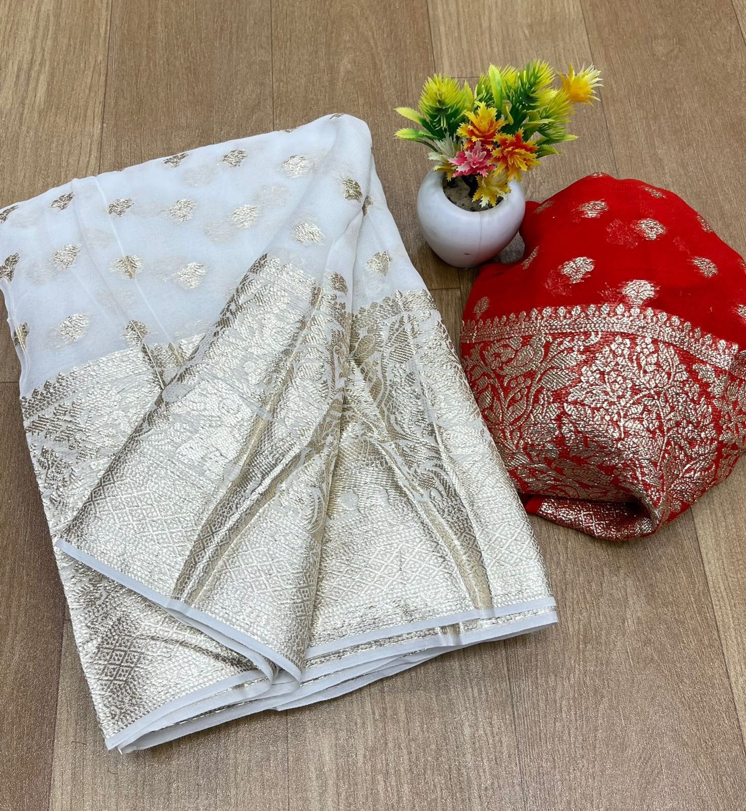 Viscose georgette sarees - Image 3