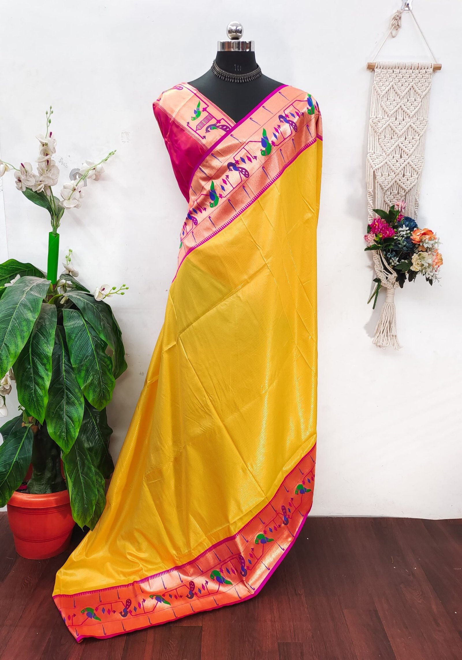 Banarasi soft silk paithani saree - Image 16