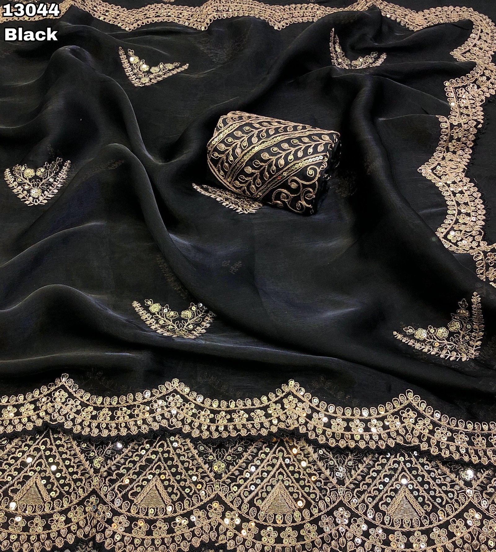 Shimmer satin silk sarees - Image 1