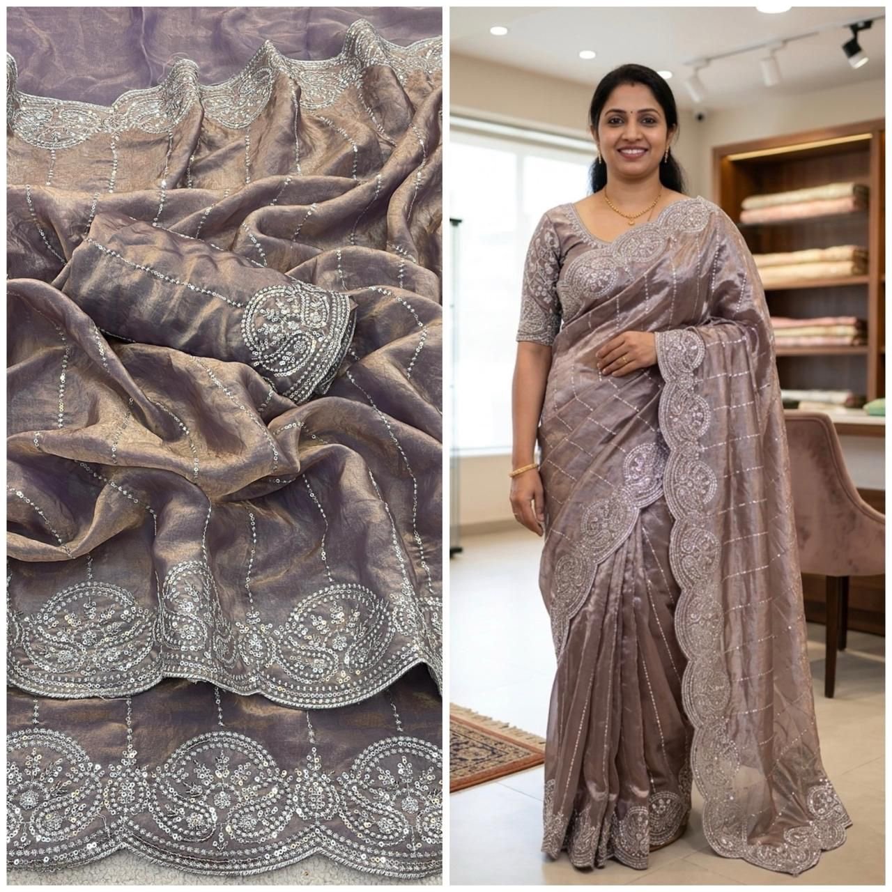 Fandy satin sarees - Image 16