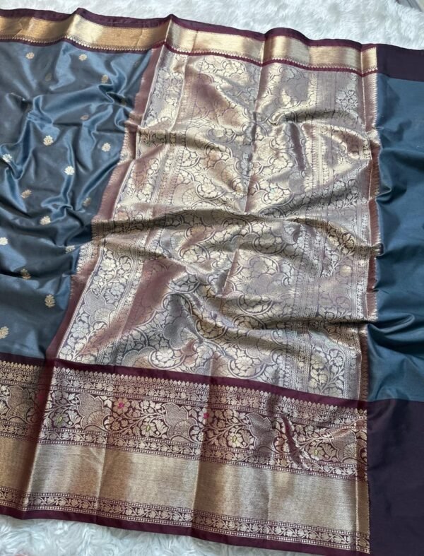 Banarasi semi gadwal silk saree - Image 9