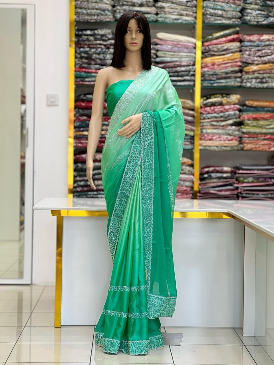 Dual shaded Rangoli silk sarees - Image 7