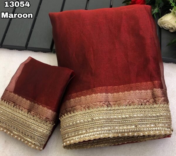 Banarasi tissue silk sarees - Image 7