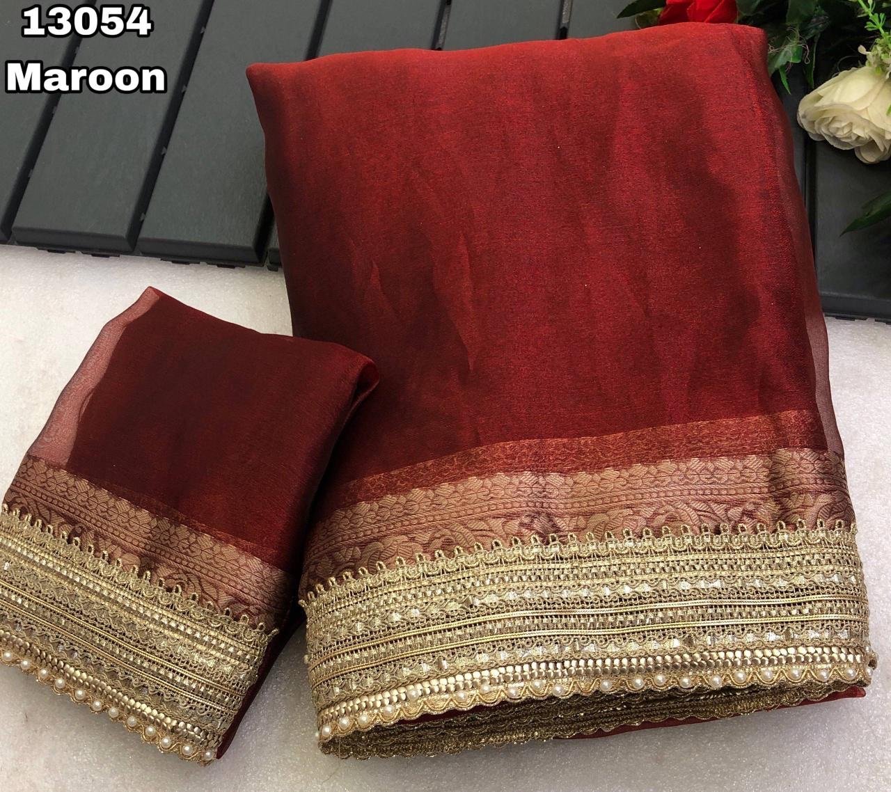 Banarasi tissue silk sarees - Image 7