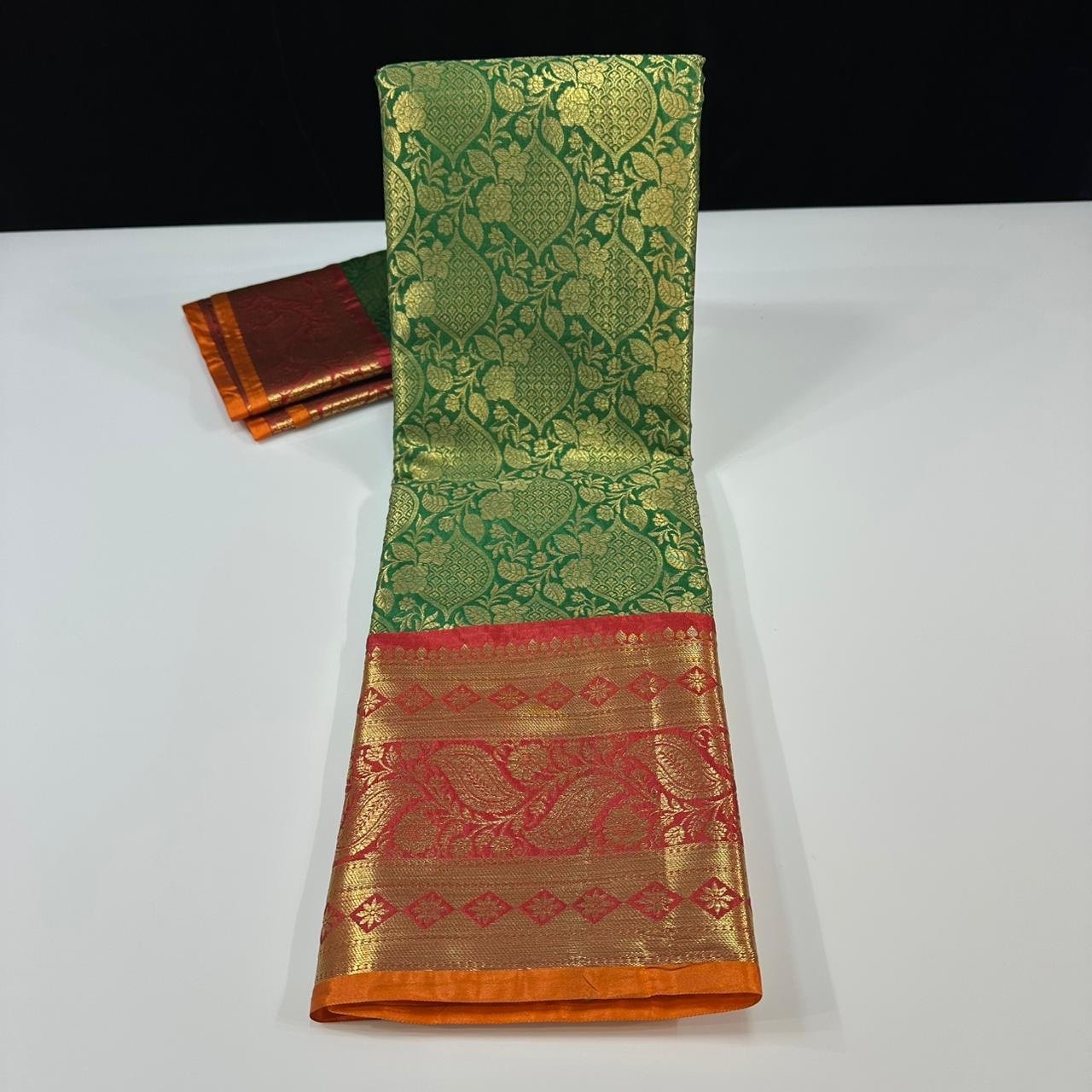 Soft semi kanchi brocade sarees - Image 2