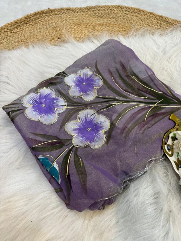 Handwork chiffon sarees - Image 24