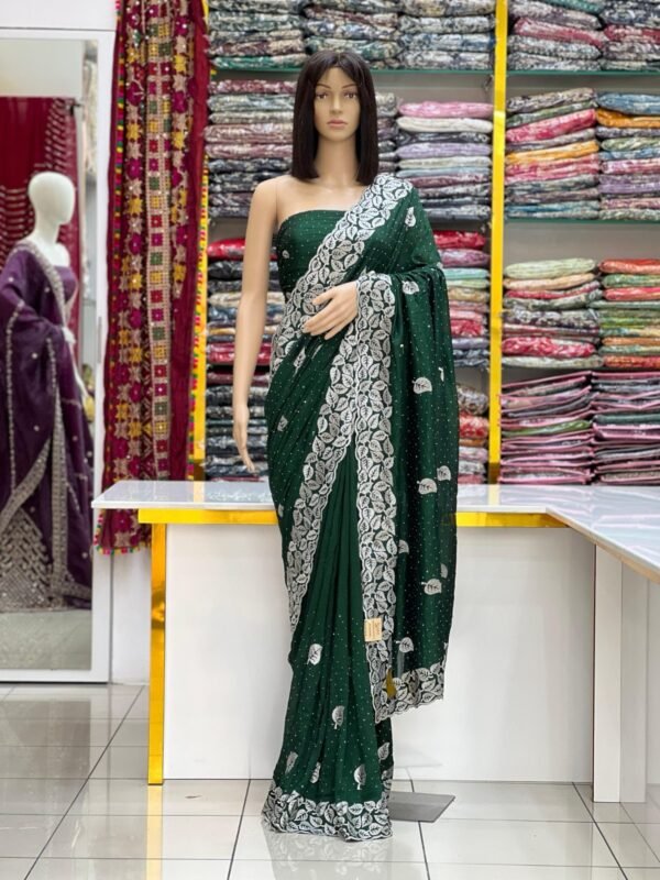 Vichitra silk saree - Image 3