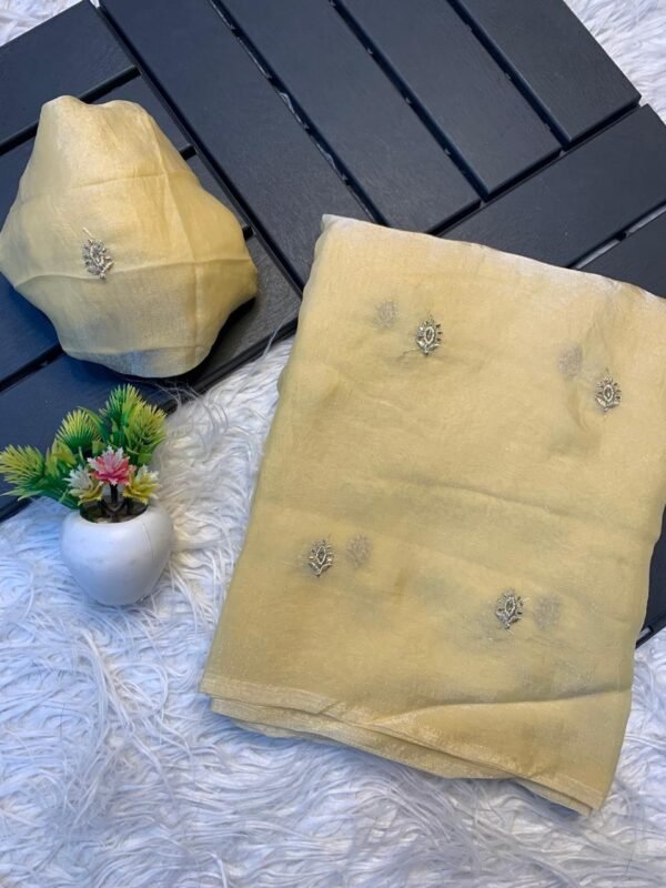 Dual tone space silk sarees - Image 4