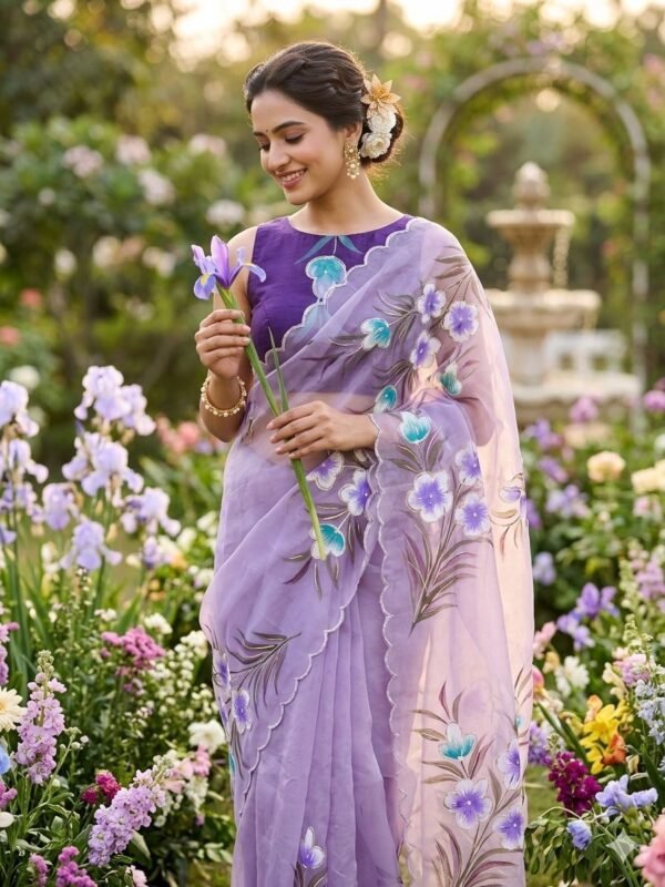 Handwork chiffon sarees