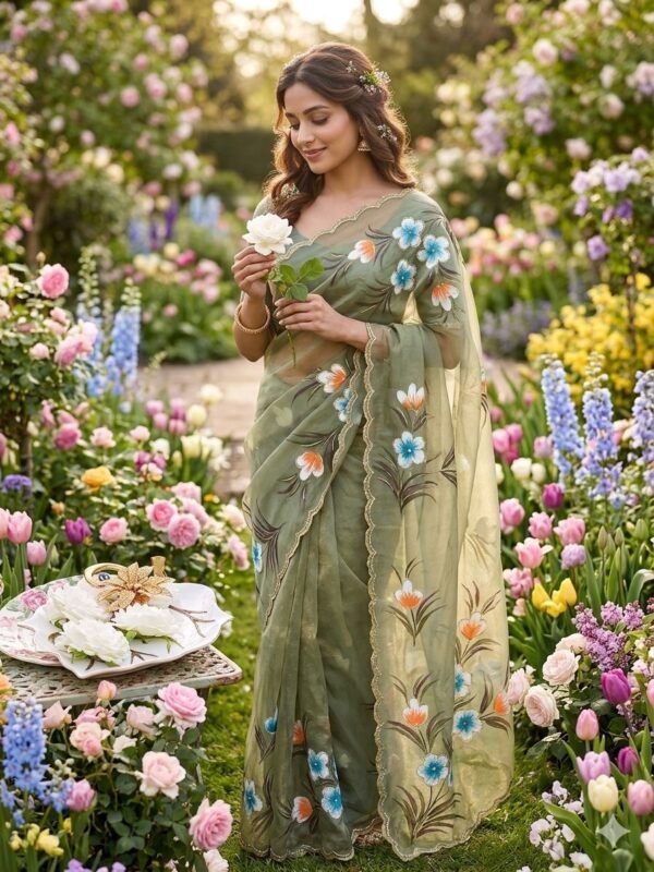 Handwork chiffon sarees - Image 4