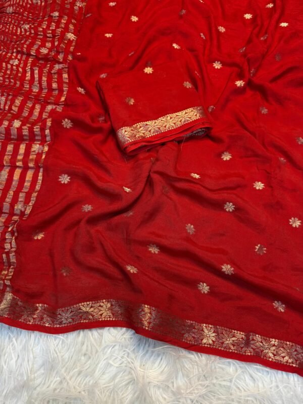 Viscose jacquard saree - Image 5