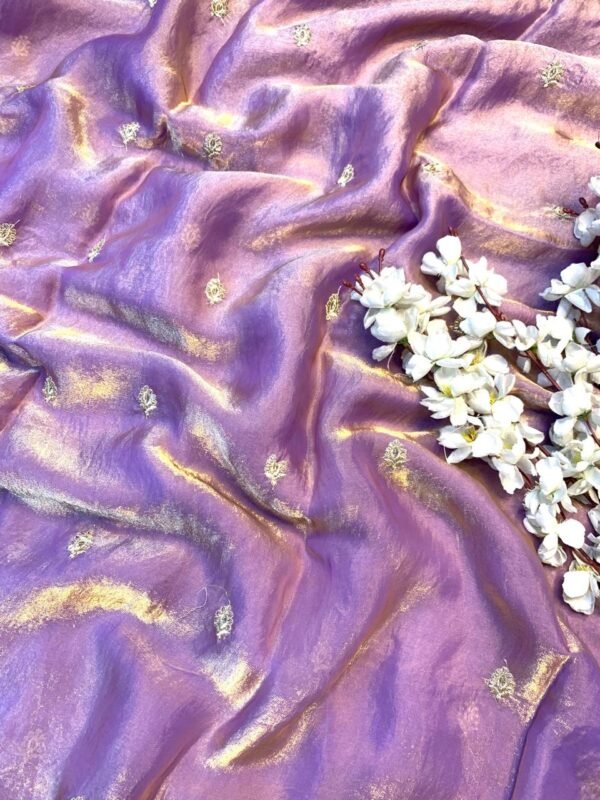 Dual tone space silk sarees - Image 11