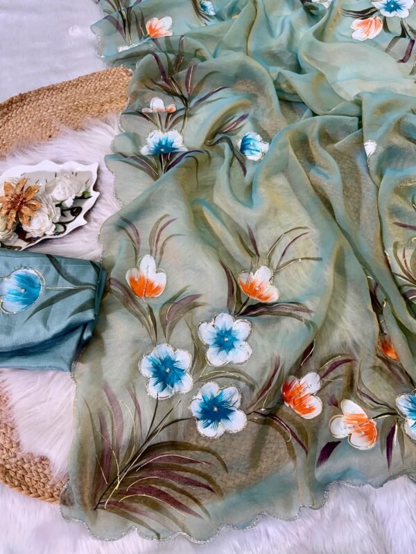 Handwork chiffon sarees - Image 13