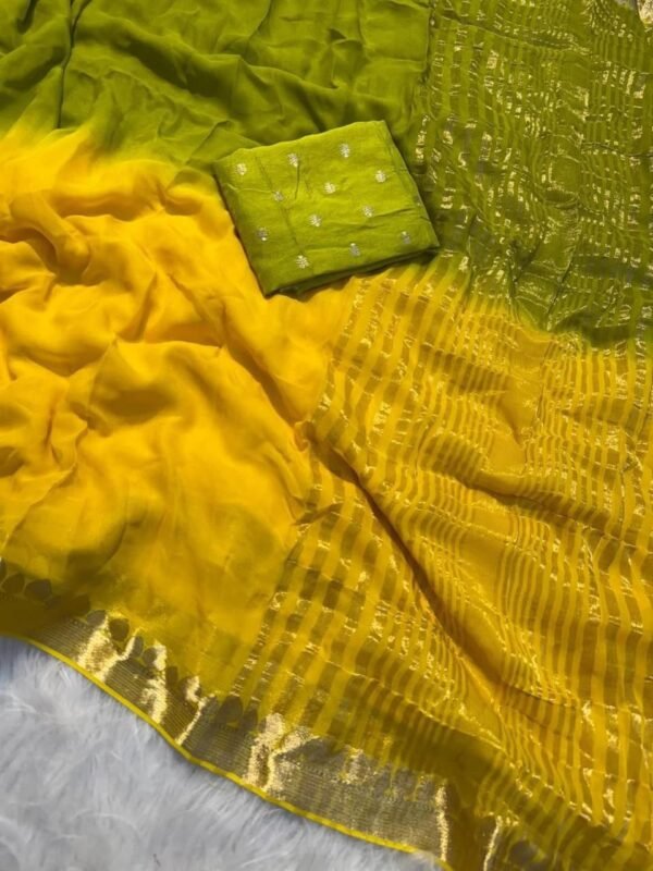 Dual shaded viscose Georgette sarees - Image 5