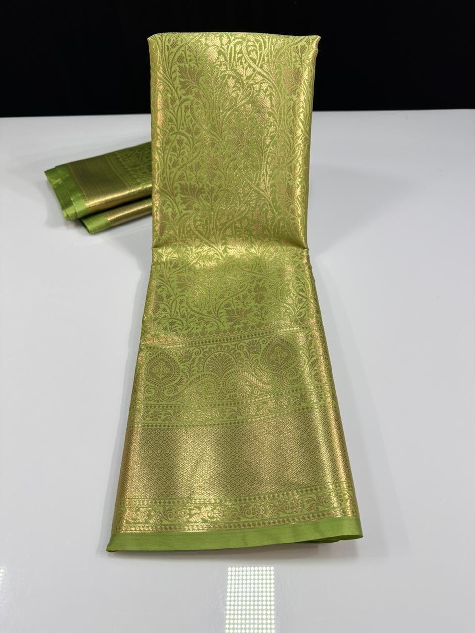 Soft semi kanchi brocade saree - Image 17