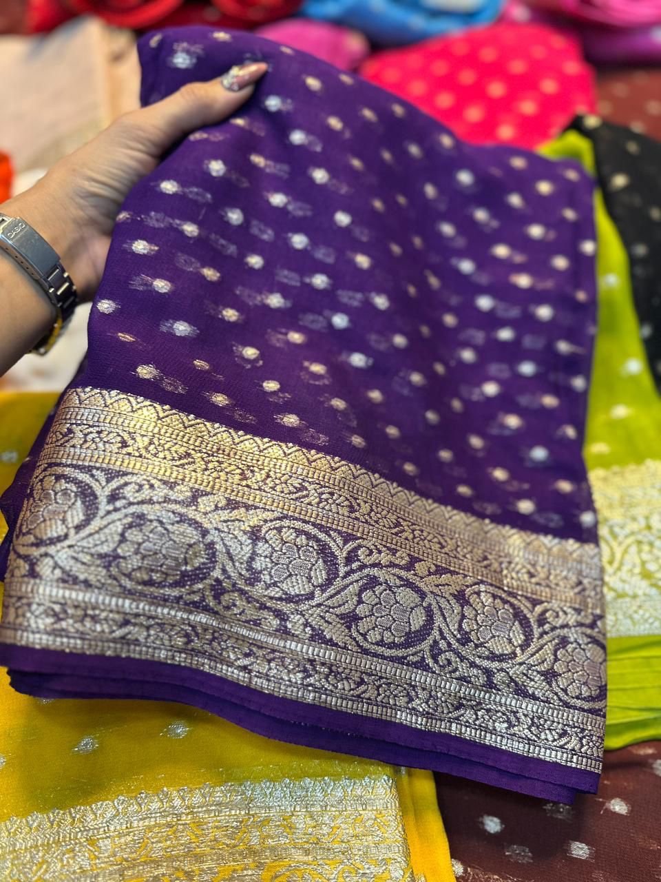 Viscose georgette saree - Image 16