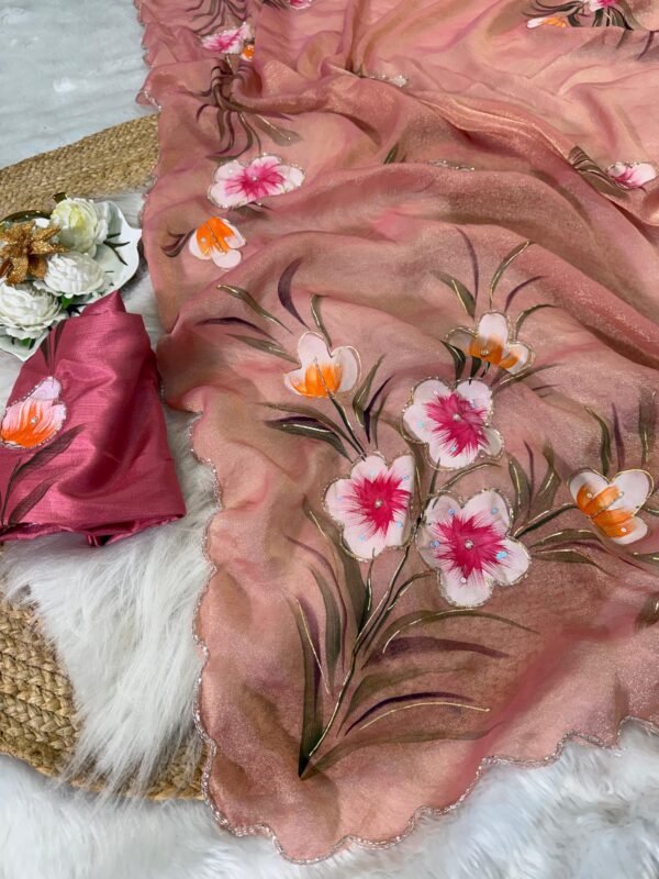 Handwork chiffon sarees - Image 18