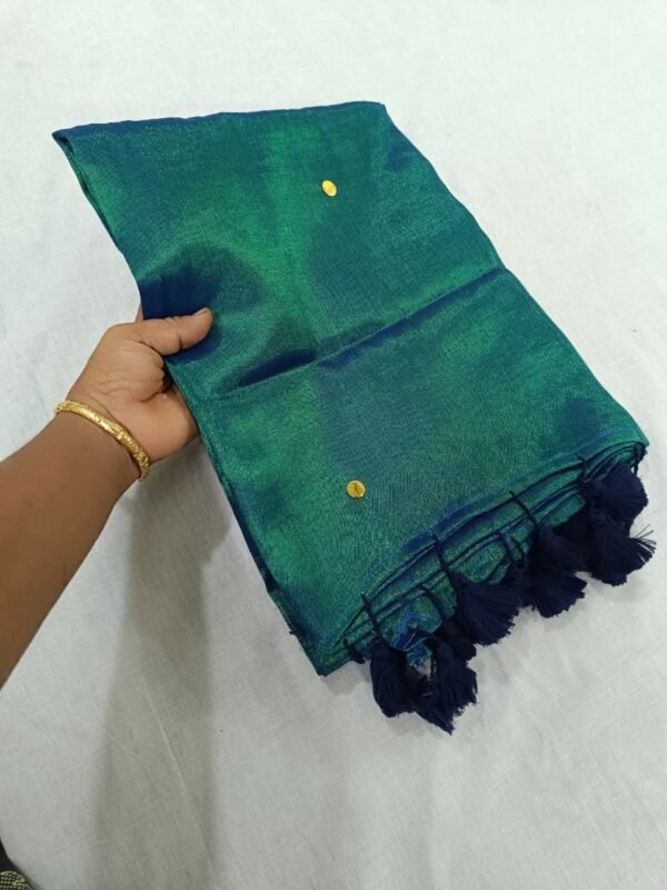 Peacock raga tissue silk saree - Image 6