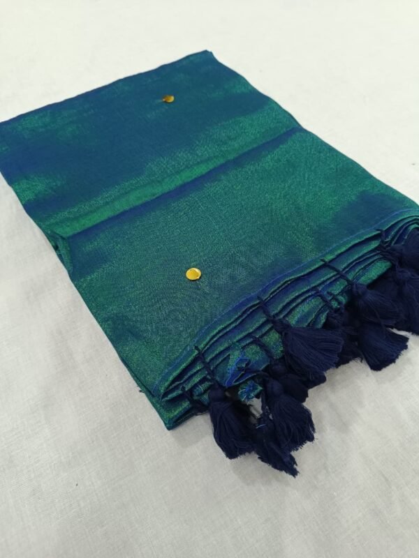 Peacock raga tissue silk saree - Image 5