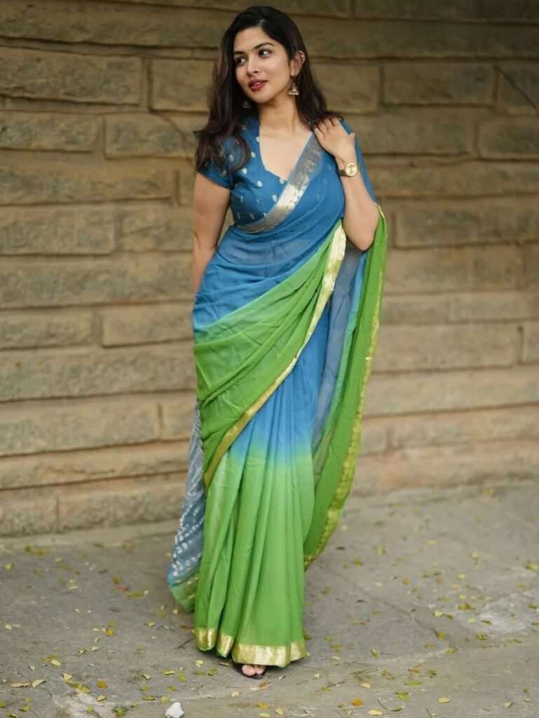 Dual shaded viscose Georgette sarees