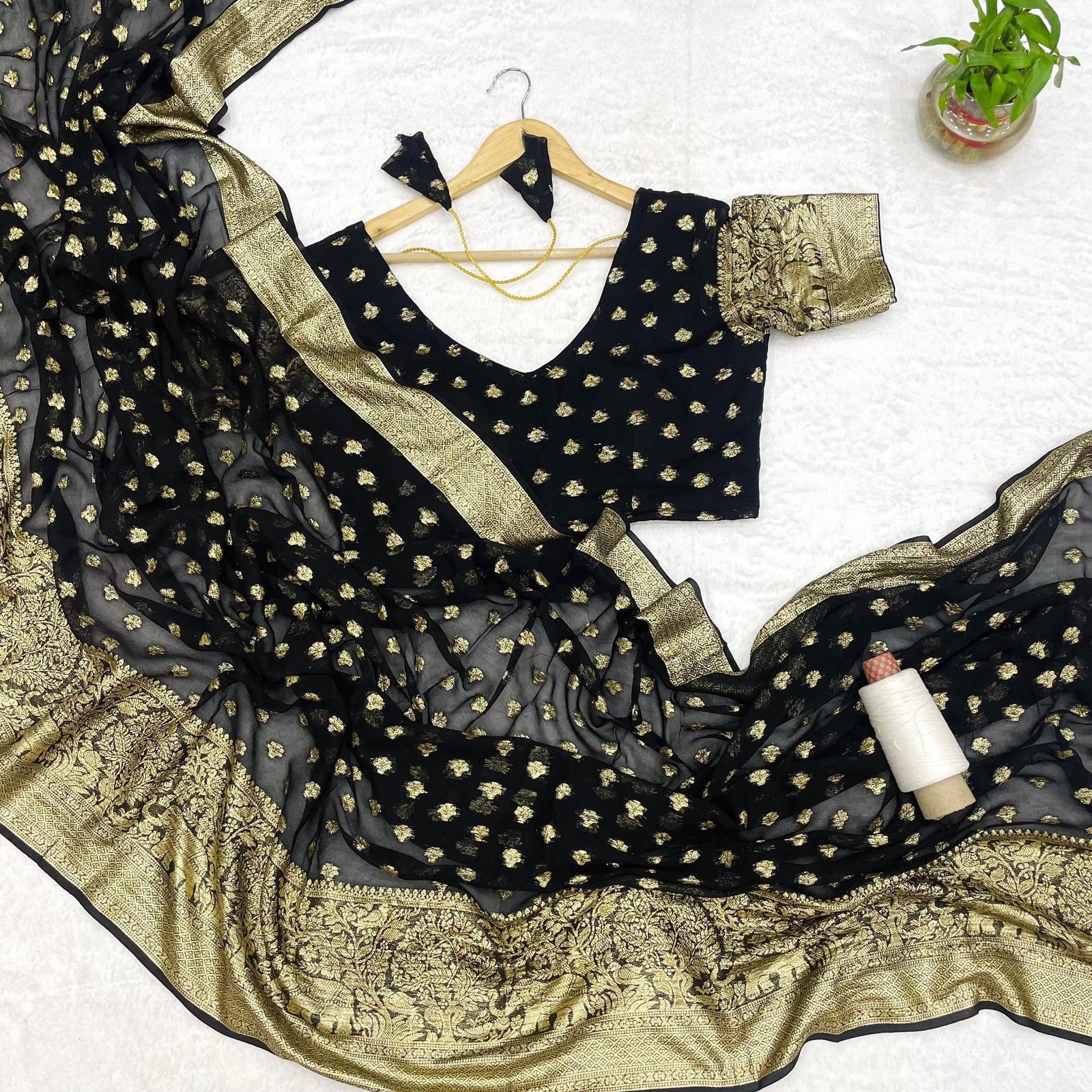 Viscose georgette sarees - Image 7