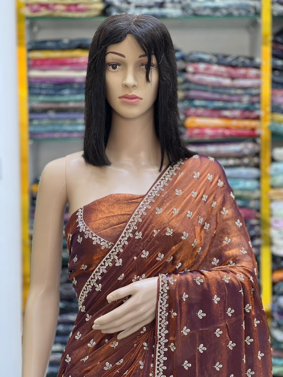 Bridal satin saree - Image 8
