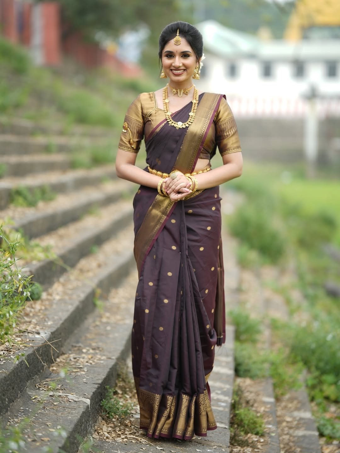 Banarasi Semi Katan Semi Silk Saree - Image 1