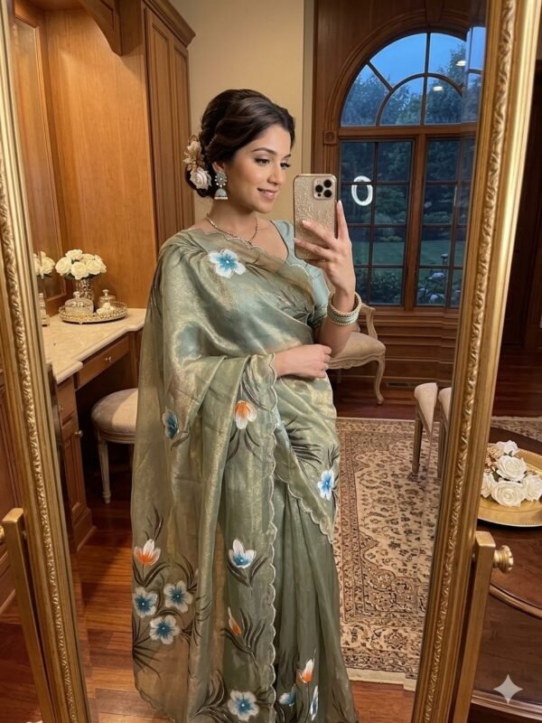 Handwork chiffon sarees - Image 10