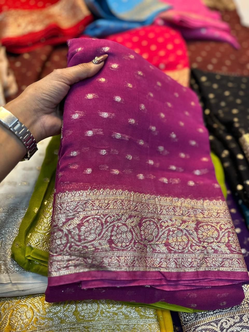 Viscose georgette saree - Image 5