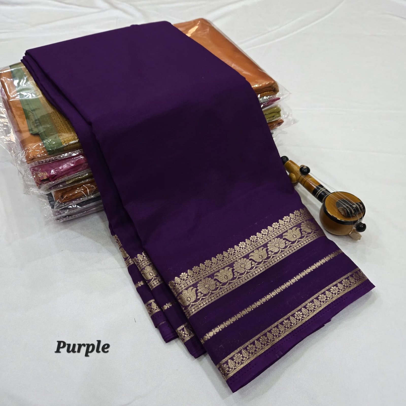 Mysore crepe silk saree - Image 1