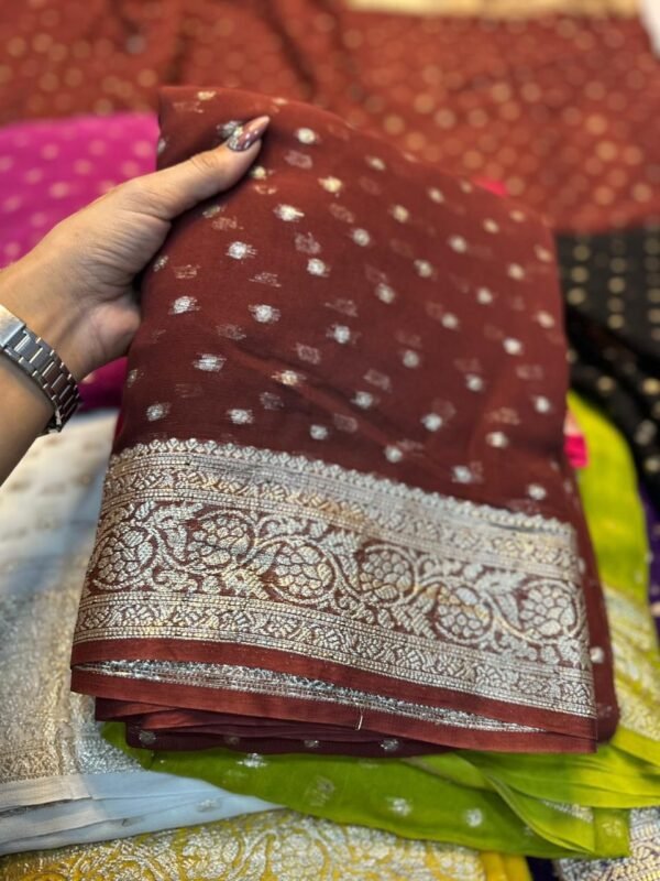 Viscose georgette saree - Image 15