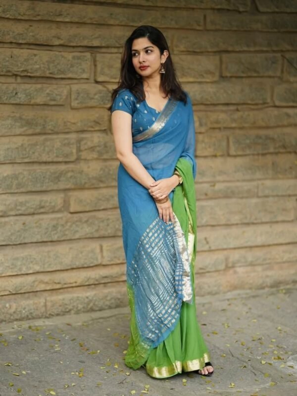 Dual shaded viscose Georgette sarees - Image 13