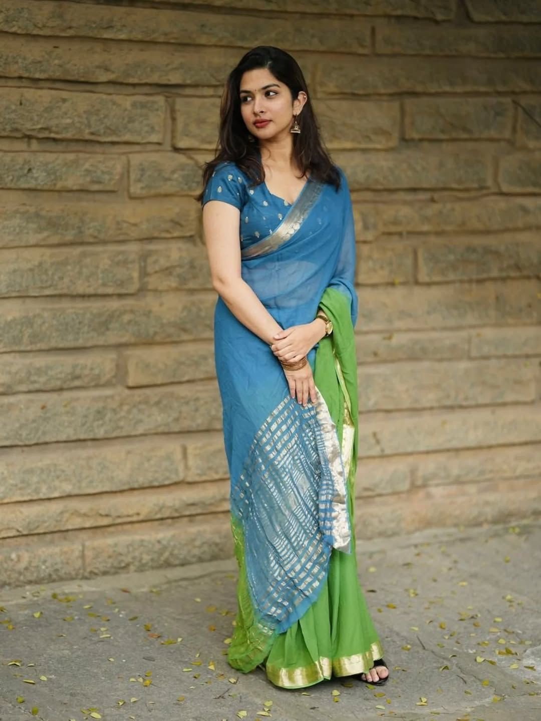 Dual shaded viscose Georgette sarees - Image 13