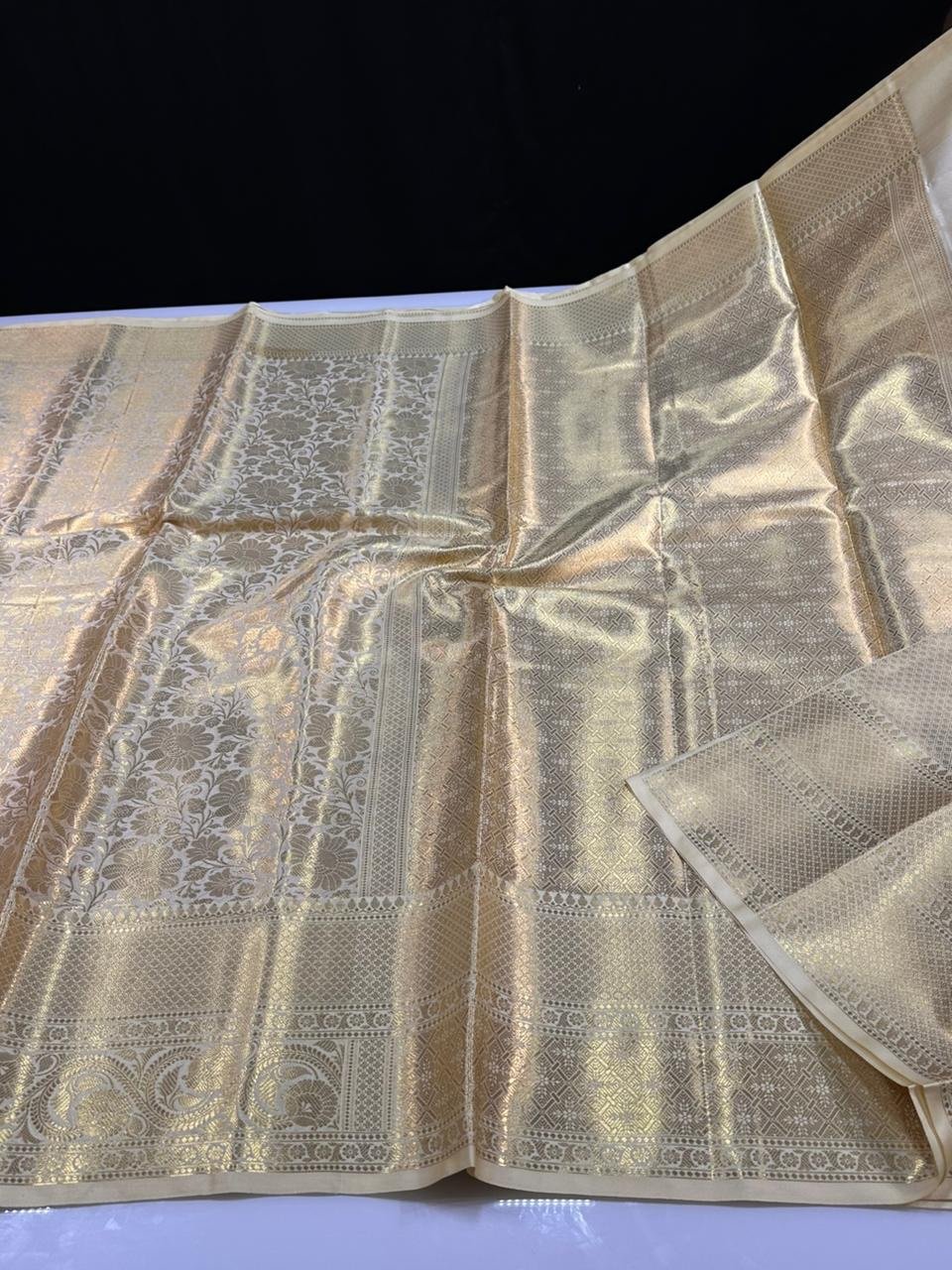 Soft semi kanchi brocade saree - Image 11
