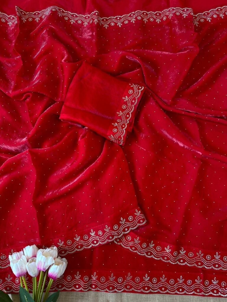 Zarkan Fandy satin silk saree
