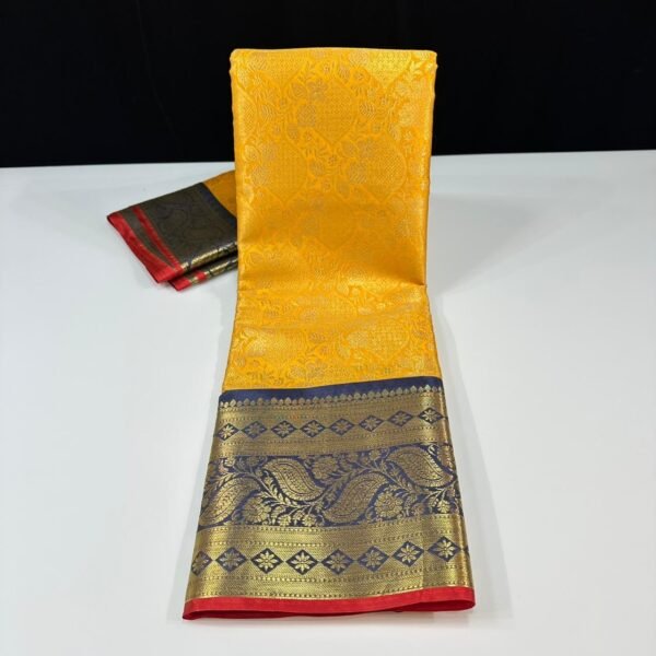 Soft semi kanchi brocade sarees - Image 4