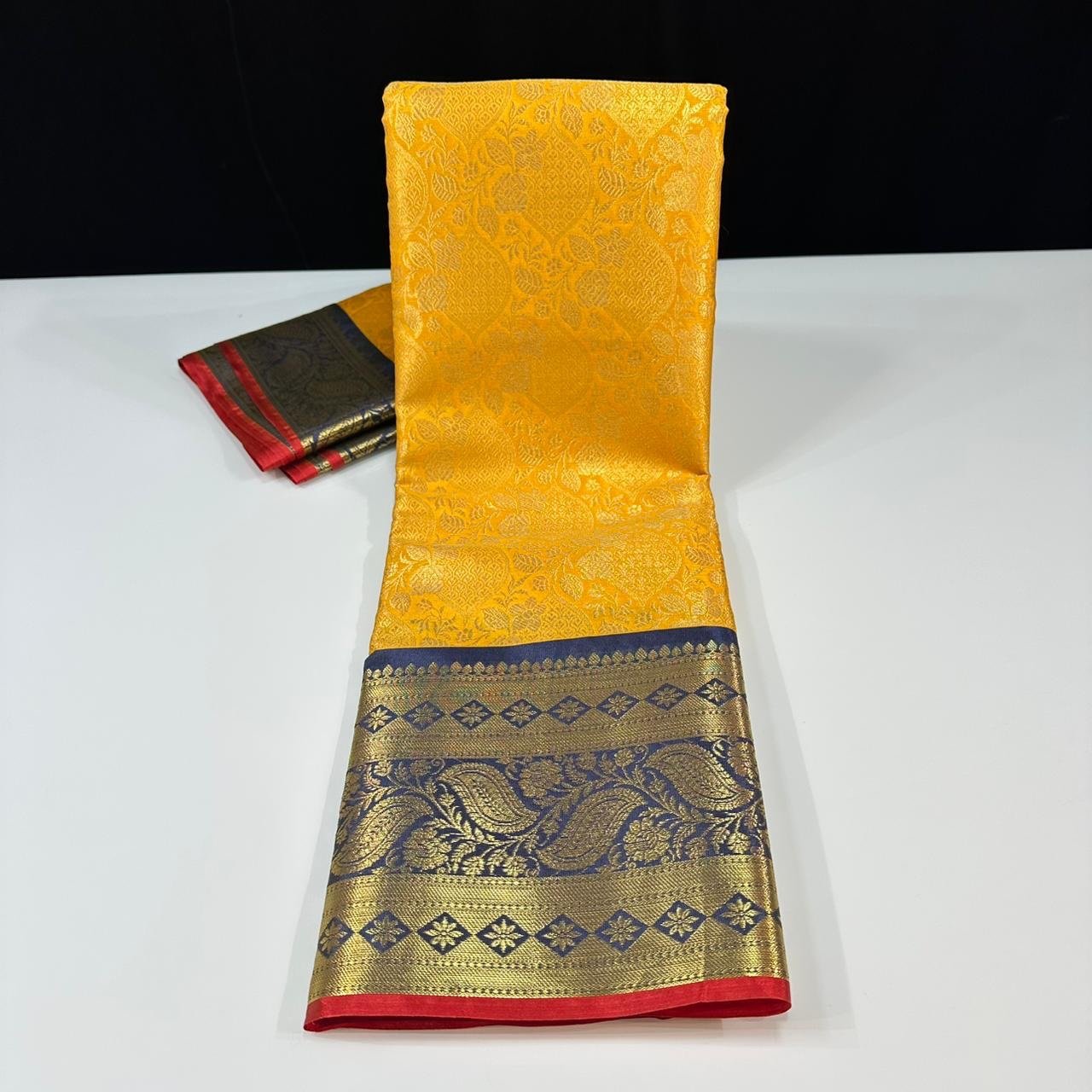 Soft semi kanchi brocade sarees - Image 4