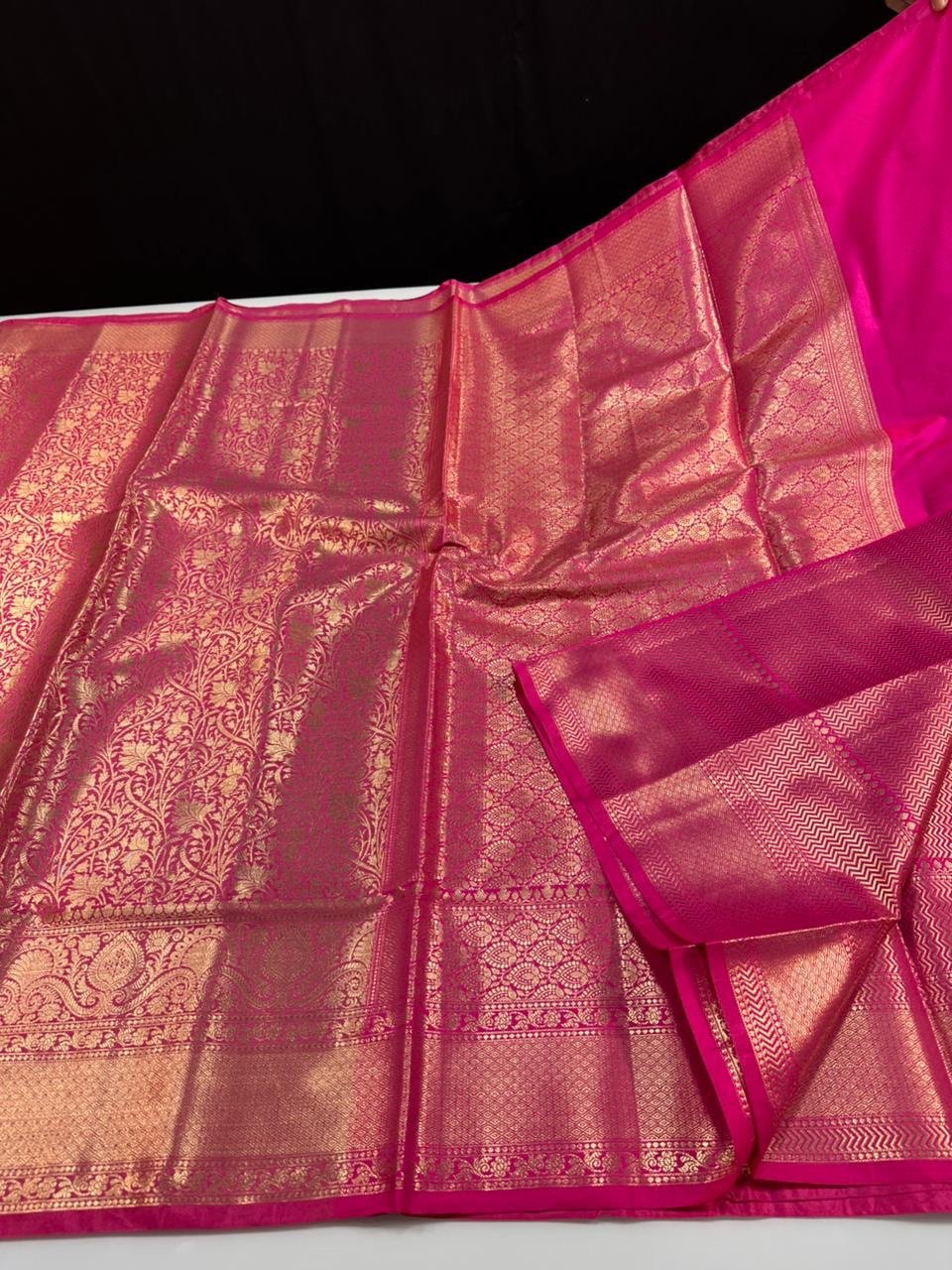 Soft semi kanchi brocade saree - Image 9