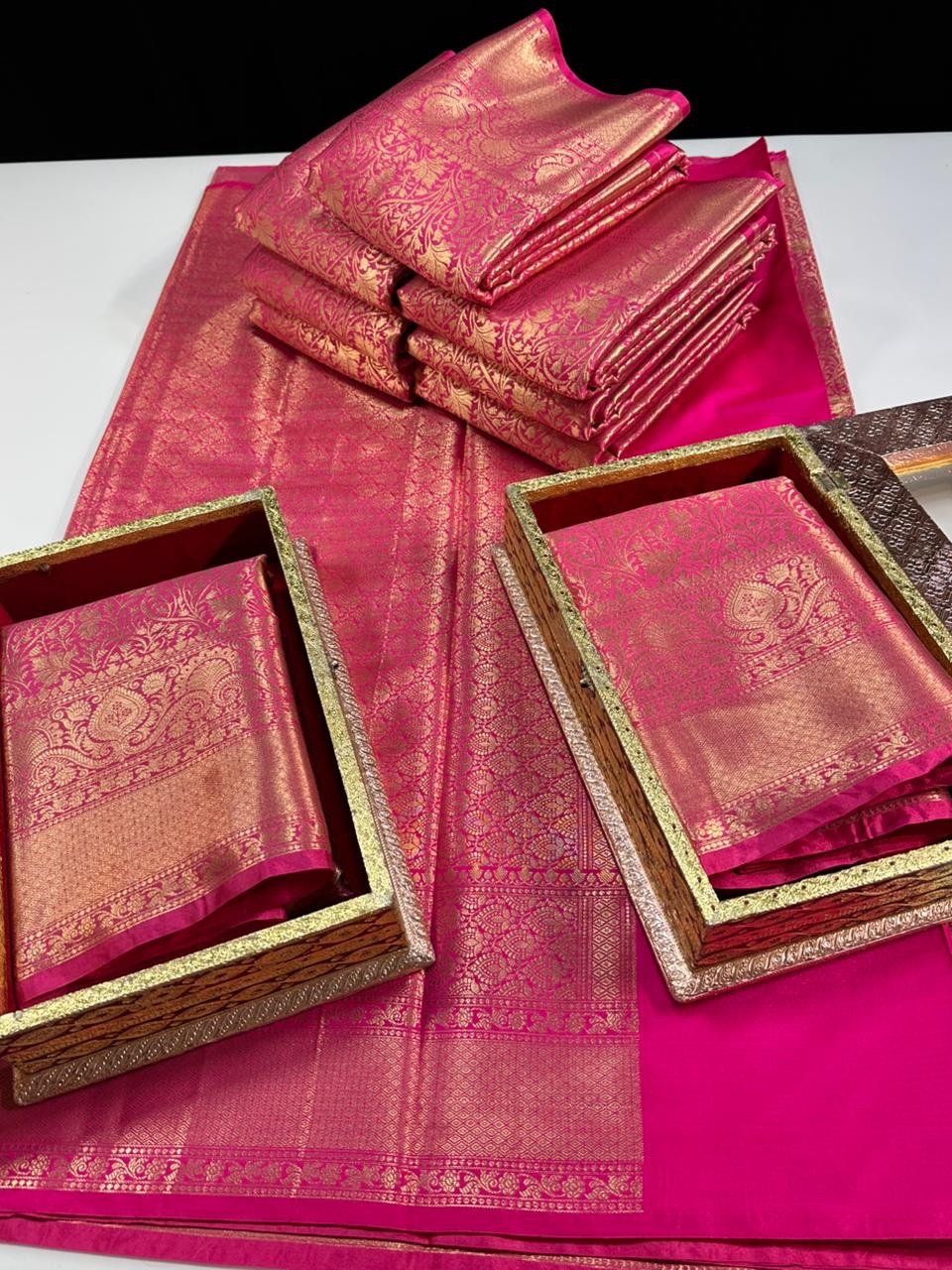 Soft semi kanchi brocade saree - Image 1