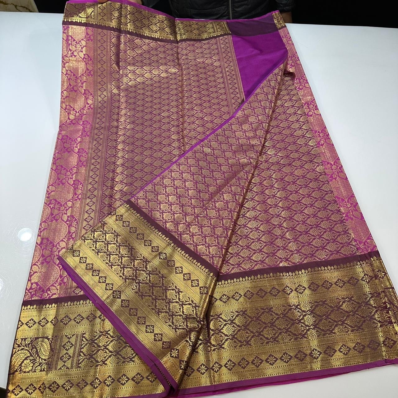 Soft semi kanchi brocade sarees - Image 5