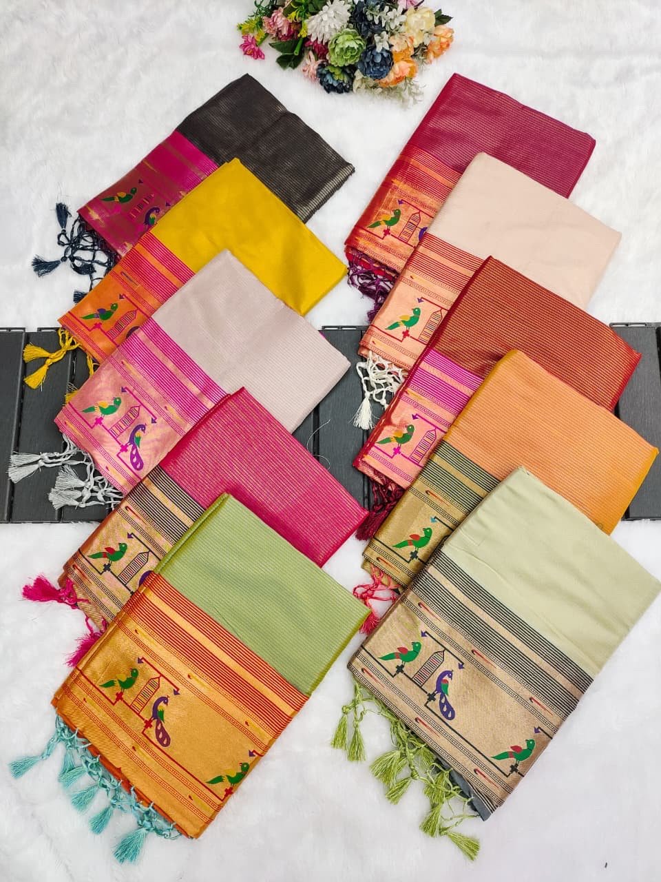 Banarasi soft silk paithani saree - Image 22