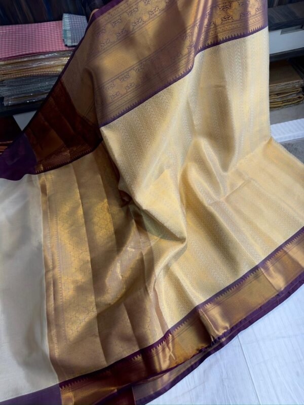 Milk banarasi soft katan silk saree - Image 2