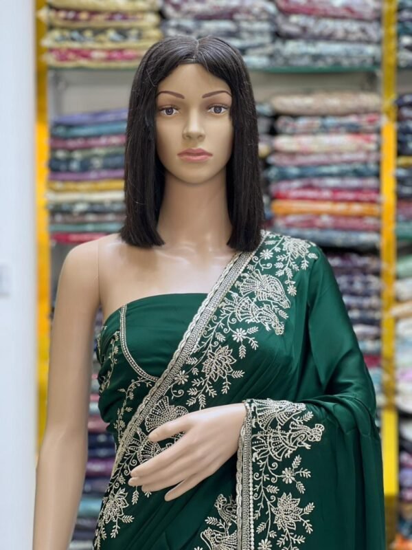 Stone work Fandy satin silk sarees - Image 11