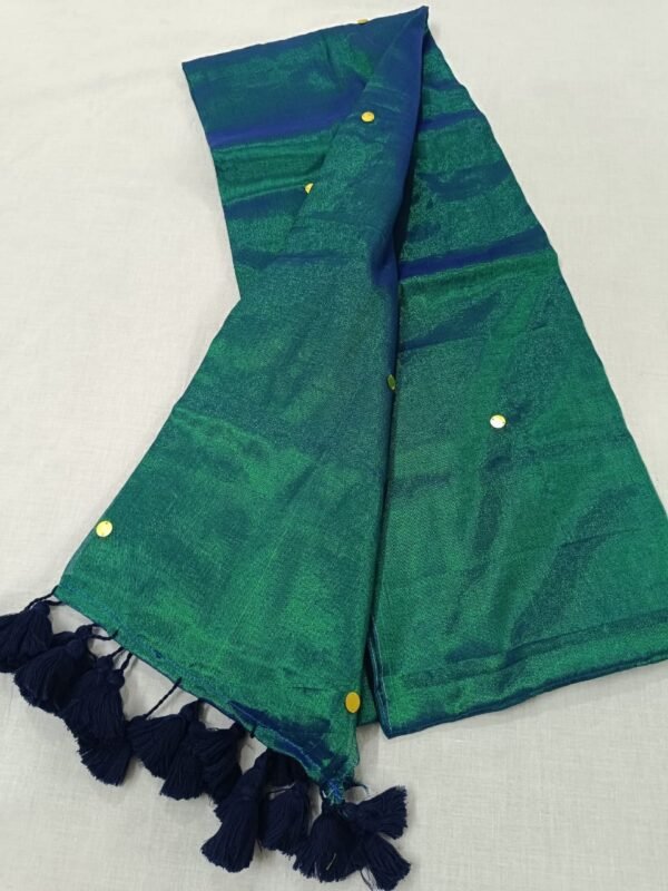 Peacock raga tissue silk saree - Image 3