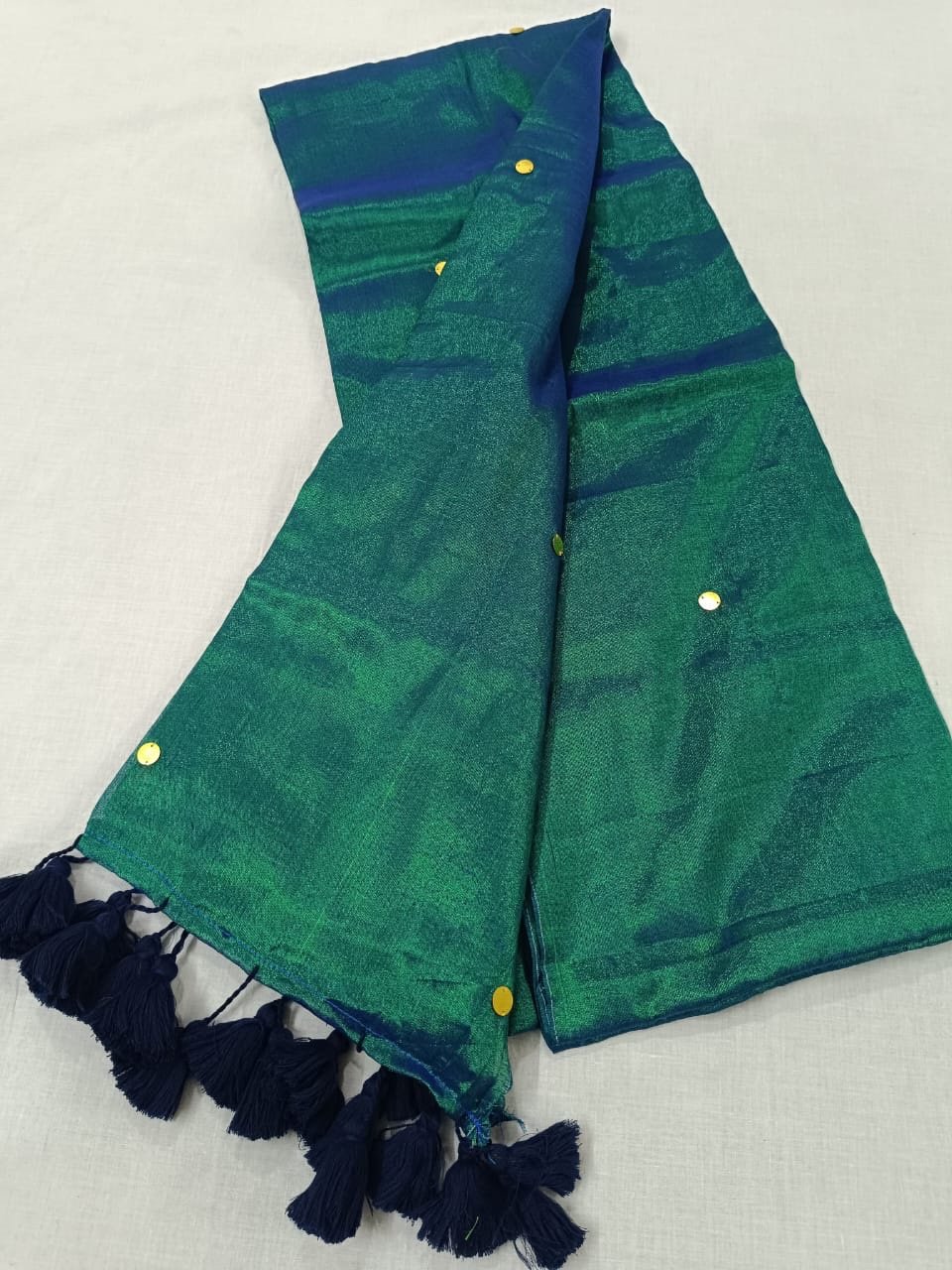 Peacock raga tissue silk saree - Image 3